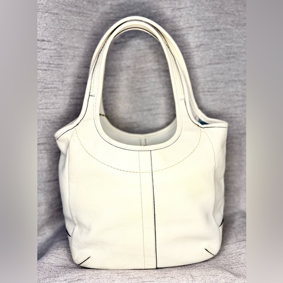 Coach Y2K Ergo White Leather XL Tote Bag w/ Legacy Stripe Interior & Hang Tag - Picture 4 of 8